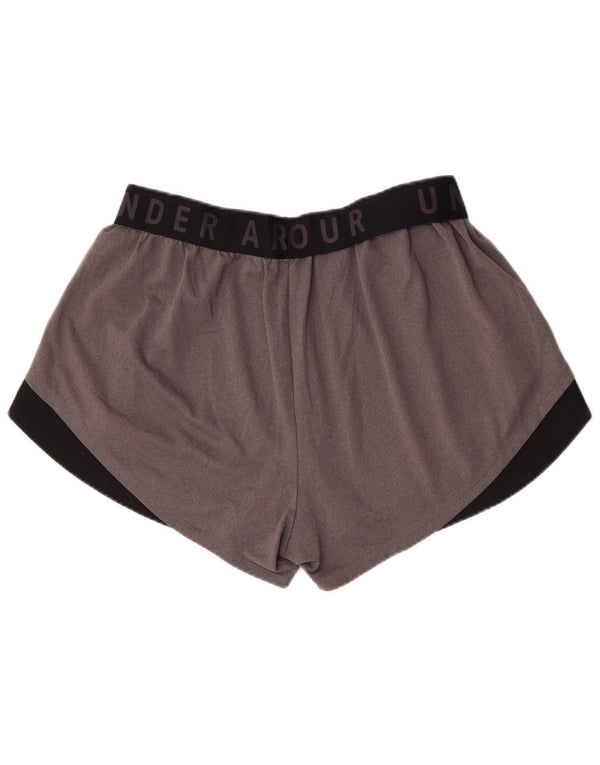 Under Armour Womens Heat Gear Sports Shorts UK 18 XL Grå Colourblock