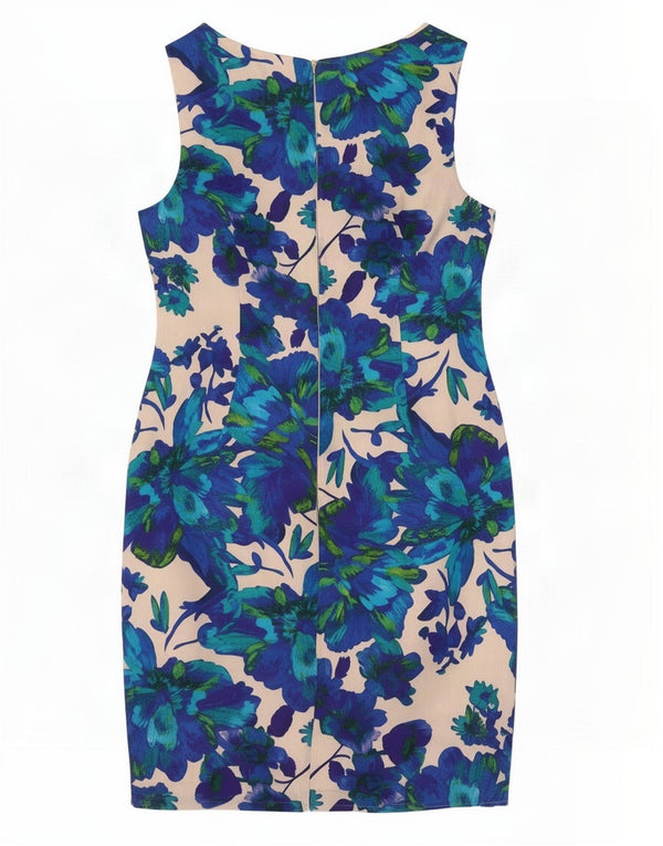 Coast Womens Ærmeløs Skede Kjole UK 16 Large Blue Floral Polyester