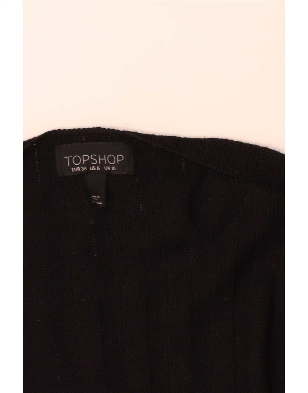 Topshop Dame Oversized Longline Open Cardigan Sweater UK 10 Small Black