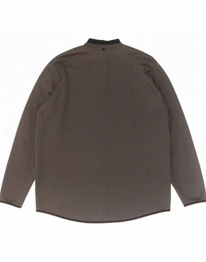 Nike Herre Dri Fit Pullover med lynlås-hals træningsdragt Top XL Grå Polyester