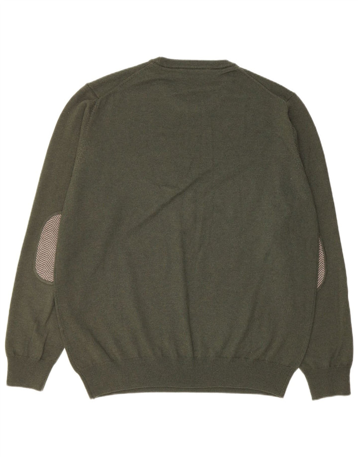 Harmont & Blaine Herre sweater med rund hals XL grøn uld