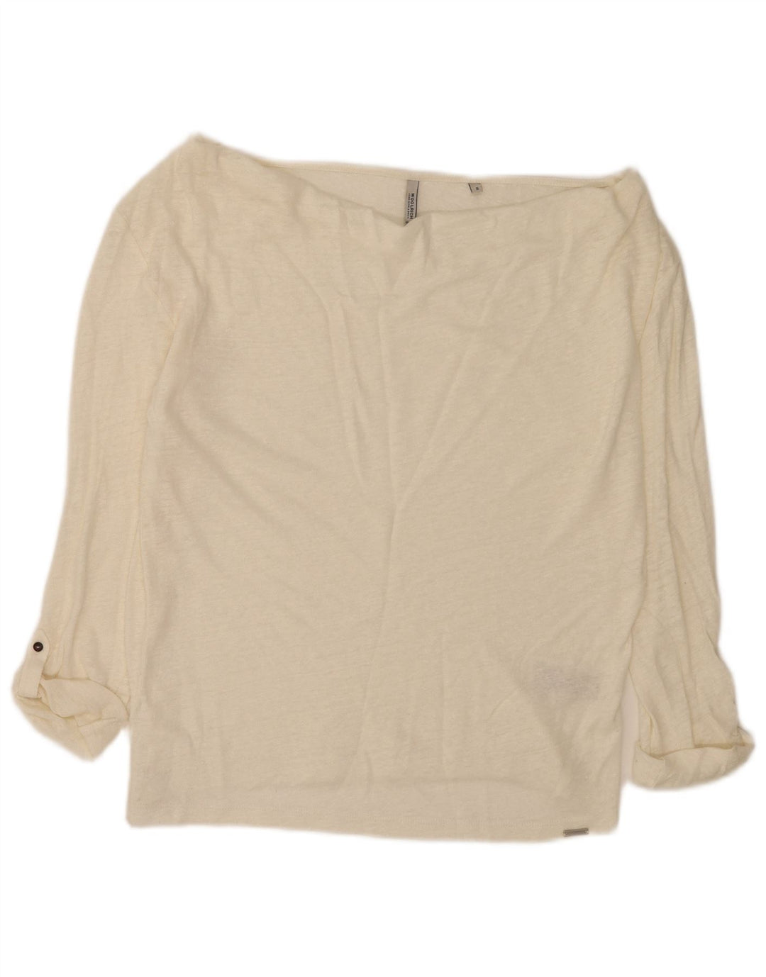 Woolrich Womens 3/4 ærmet oversized off Shoulder Top UK 10 Small White