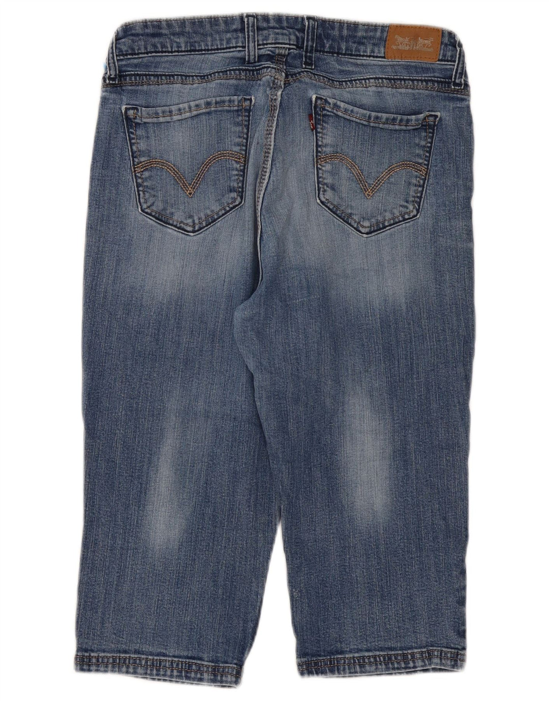 LEVI'S Dame Capri Jeans US 12 Large W31 L18 Blå Bomuld