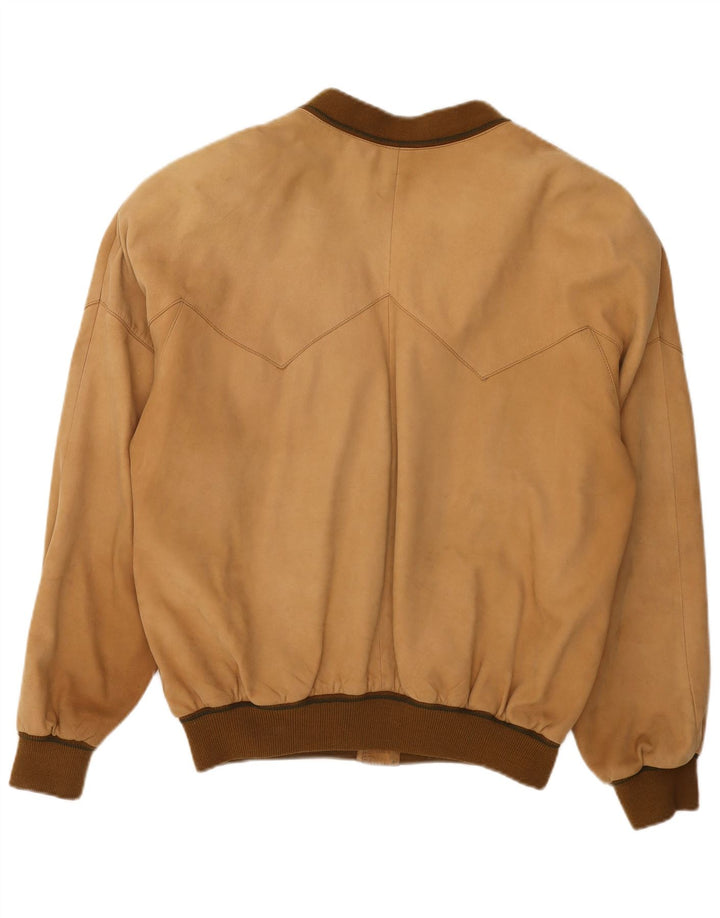 Toni Mir Herre Ruskind Bomber Jacket UK 42 XL Brun Læder