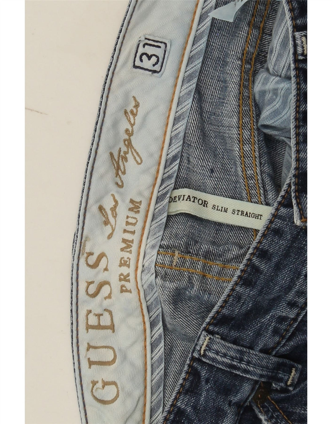 Guess Mænd Distressed Slim Jeans W31 L30 Blå Bomuld