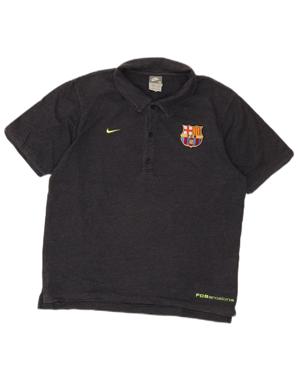 Nike Herre Barcelona Grafisk Polo Shirt UK 39/41 Medium Navy Blue Bomuld