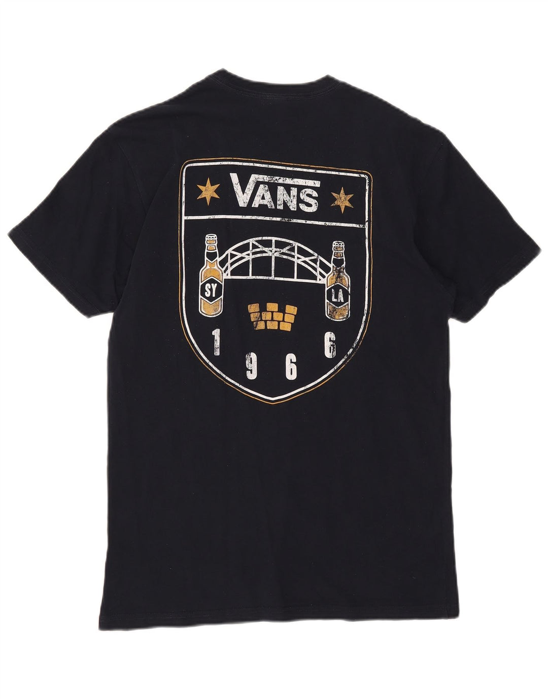 Vans Herre grafisk T-shirt Top Medium Marineblå Bomuld