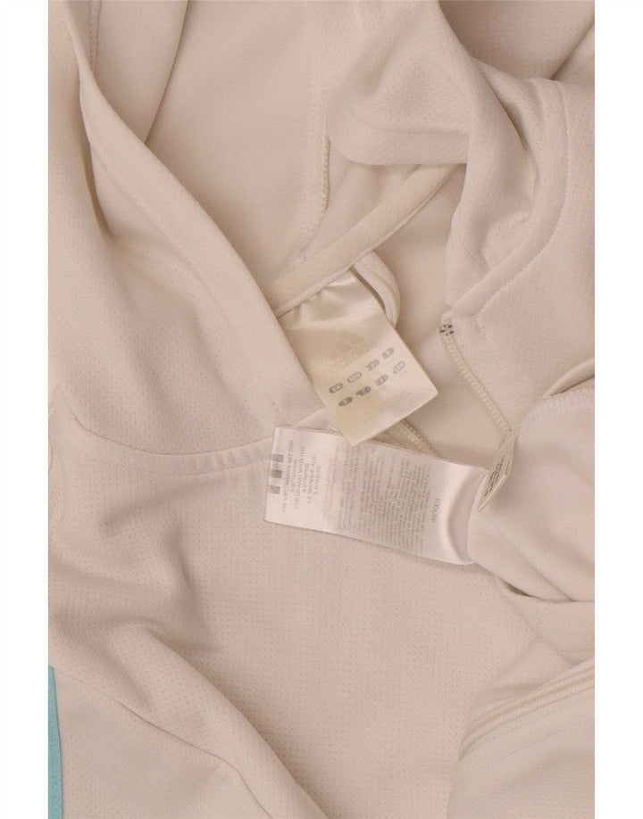 Adidas Dame Hættetrøje Sweater UK 12 Medium White Polyester