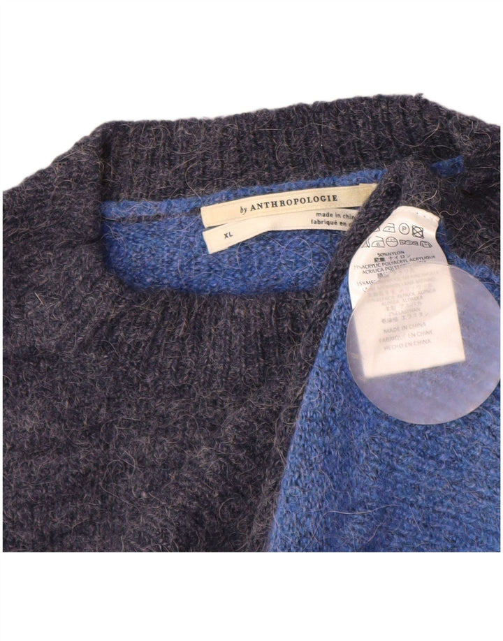 ANTROPOLOGIE Dame sweater med rund hals DK 18 XL Marineblå