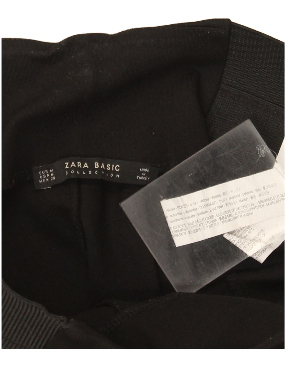 Zara Womens Leggings UK 12 Medium Black Viscose