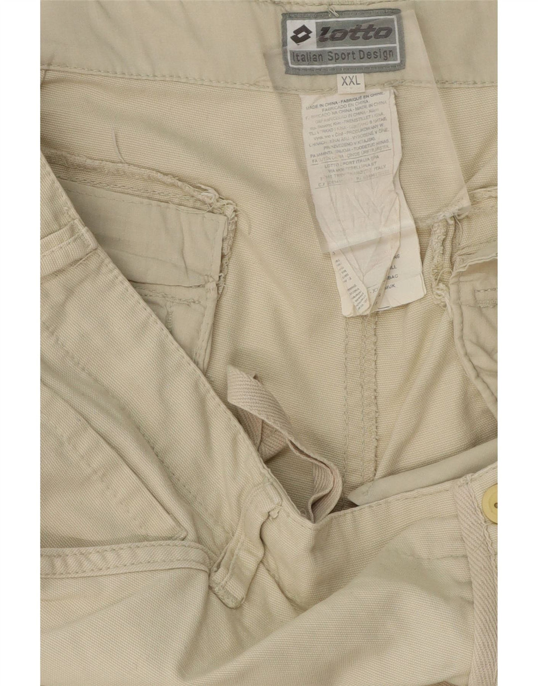 LOTTO Mens Cargo Shorts 2XL W40  Beige Cotton Vintage Lotto and Second-Hand Lotto from Messina Hembry 
