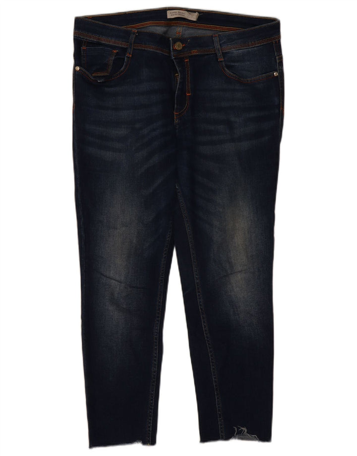 Zara Dame Slim Jeans EU 44 XL W34 L24 Marineblå