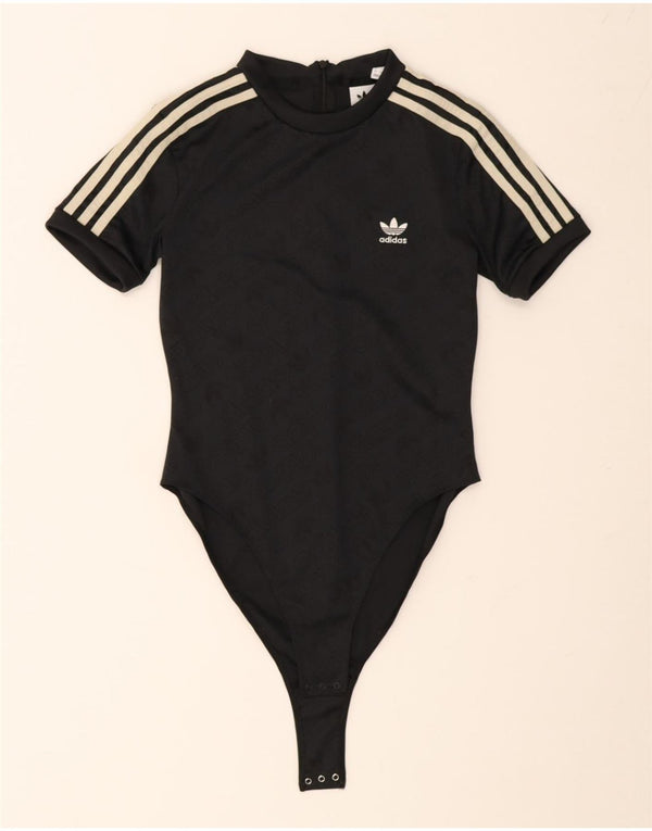Adidas Womens Bodysuit UK 8 Small Black Polyester