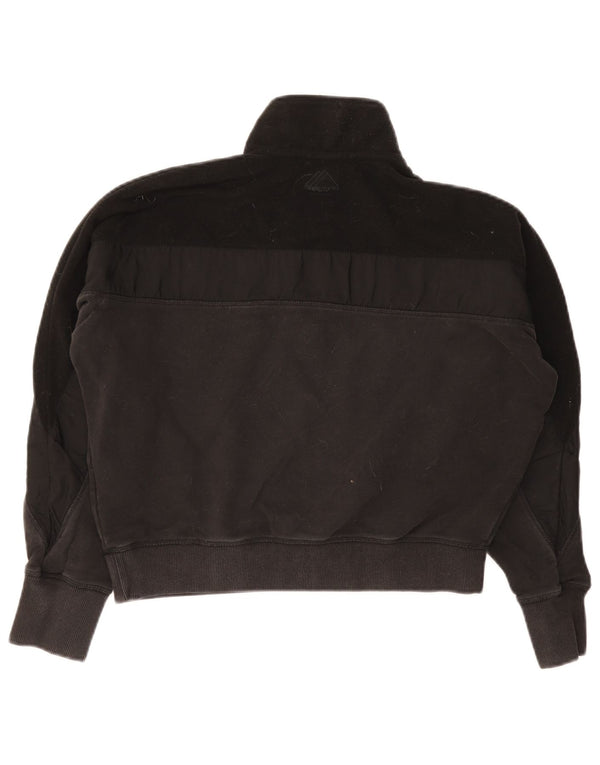Superdry Womens Oversized Crop Sweatshirt Jumper UK 12 Medium Black