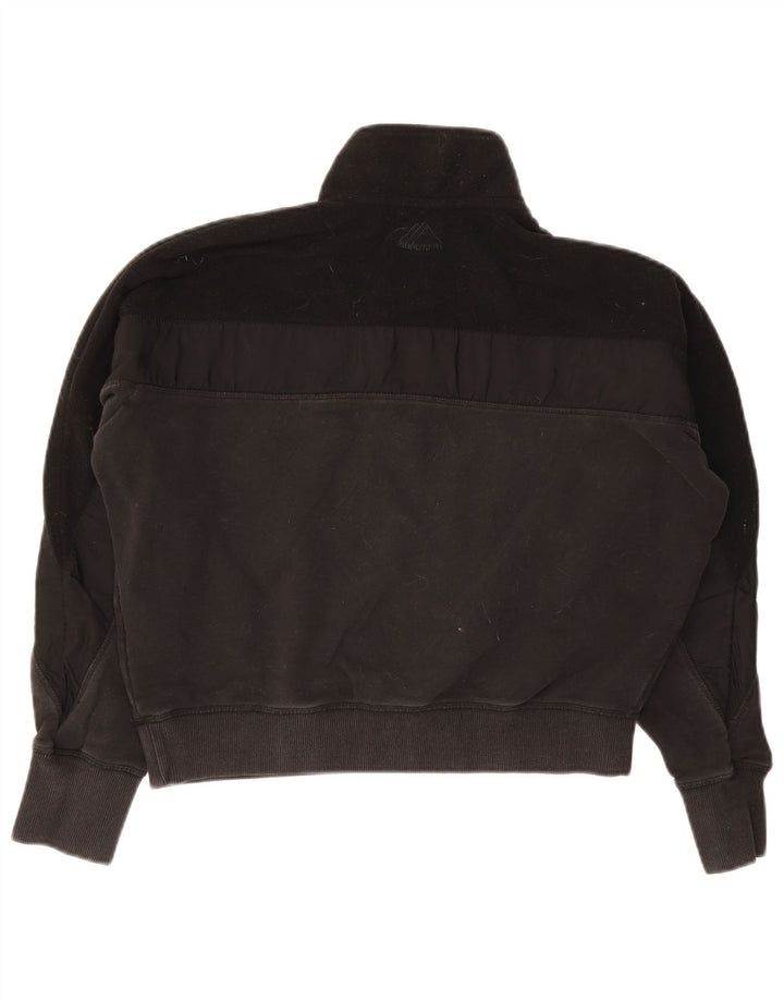 Superdry Womens Oversized Crop Sweatshirt Jumper UK 12 Medium Black