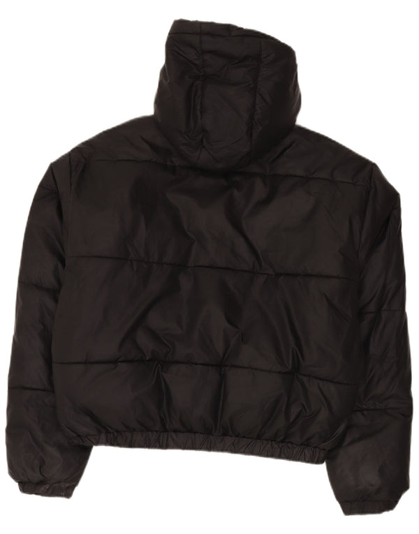 Ellesse Dame Hætte Oversized Polstret Jakke UK 12 Medium Sort Polyester