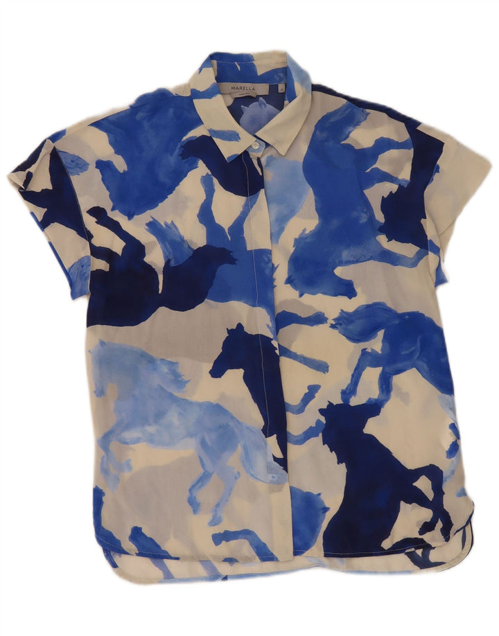 Marella skjortebluse til kvinder IT 42 Medium Flerfarvet dyreprint