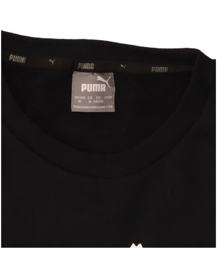 PUMA Mens Graphic Sweatshirt Jumper Medium Black Cotton