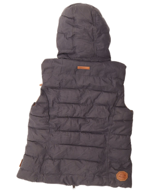 NAKETANO Dame hætte polstret Gilet UK 18 XL marineblå polyester