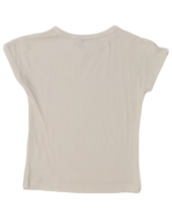 Zara Dame T-Shirt Top UK 10 Small White