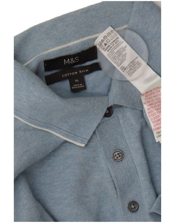 Marks & Spencer herre poloshirt XL blå bomuld