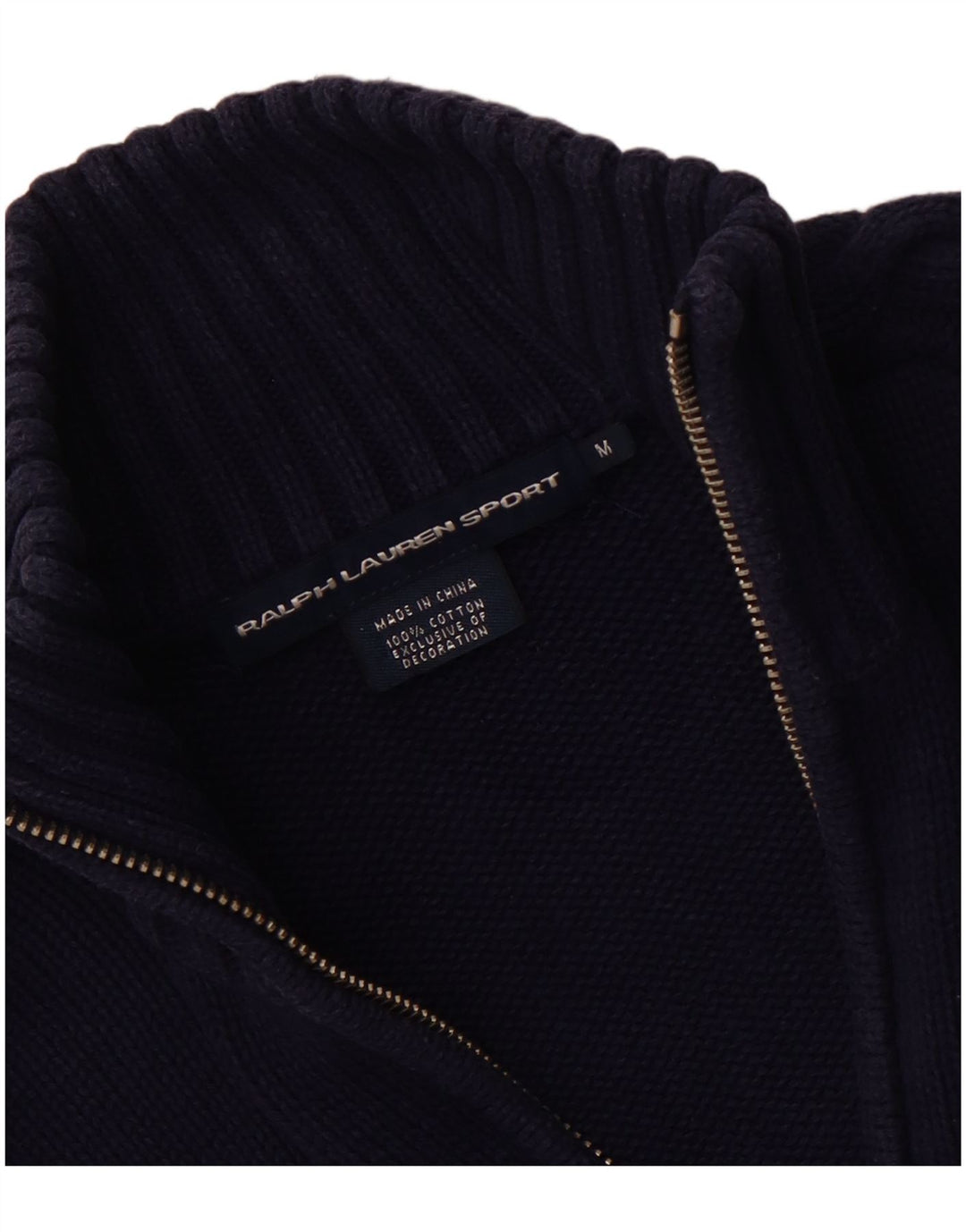 RALPH LAUREN Dame Cardigan Sweater UK 12 Medium Navyblå Bomuld