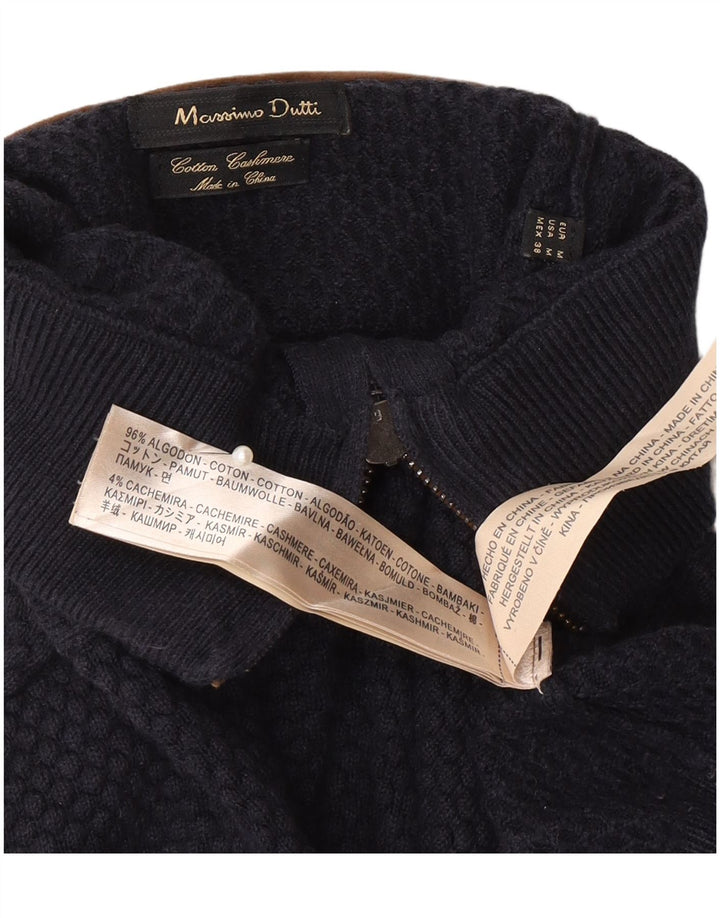 Massimo Dutti Herre Cardigan Sweater Medium Marineblå Bomuld