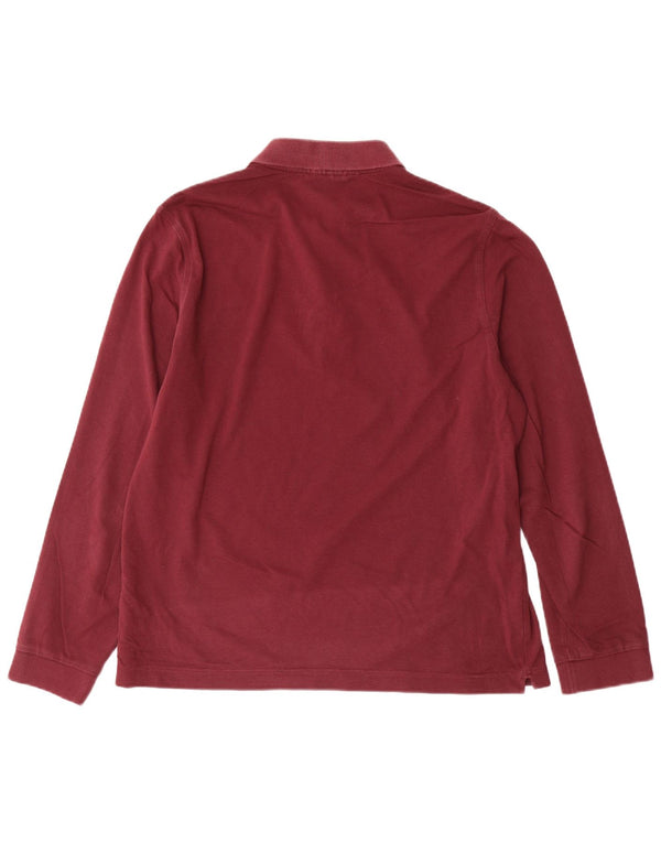 Lacoste Langærmet Herre Slim Fit Polo Shirt Størrelse 5 Large Bourgogne Bomuld