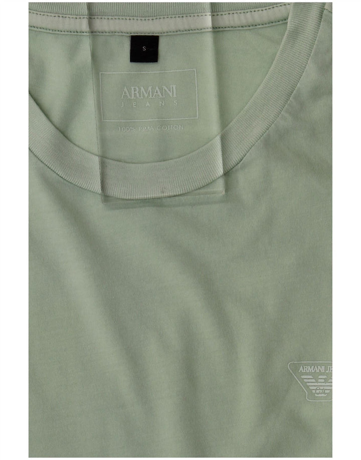 ARMANI JEANS Herre T-Shirt Top Lille Grøn Bomuld