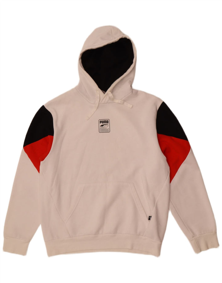 Puma Herre hættetrøje Jumper Medium White Colourblock Bomuld