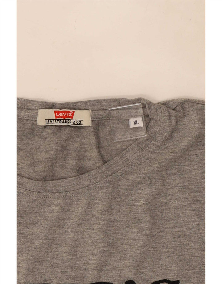 Levi's Herre grafisk T-shirt Top XL Grå