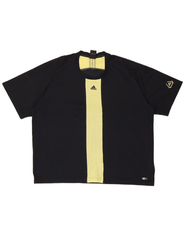 ADIDAS Herre Climacool T-Shirt Top 2XL Sort Colourblock Polyester