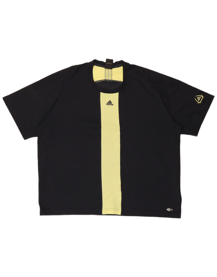 ADIDAS Herre Climacool T-Shirt Top 2XL Sort Colourblock Polyester