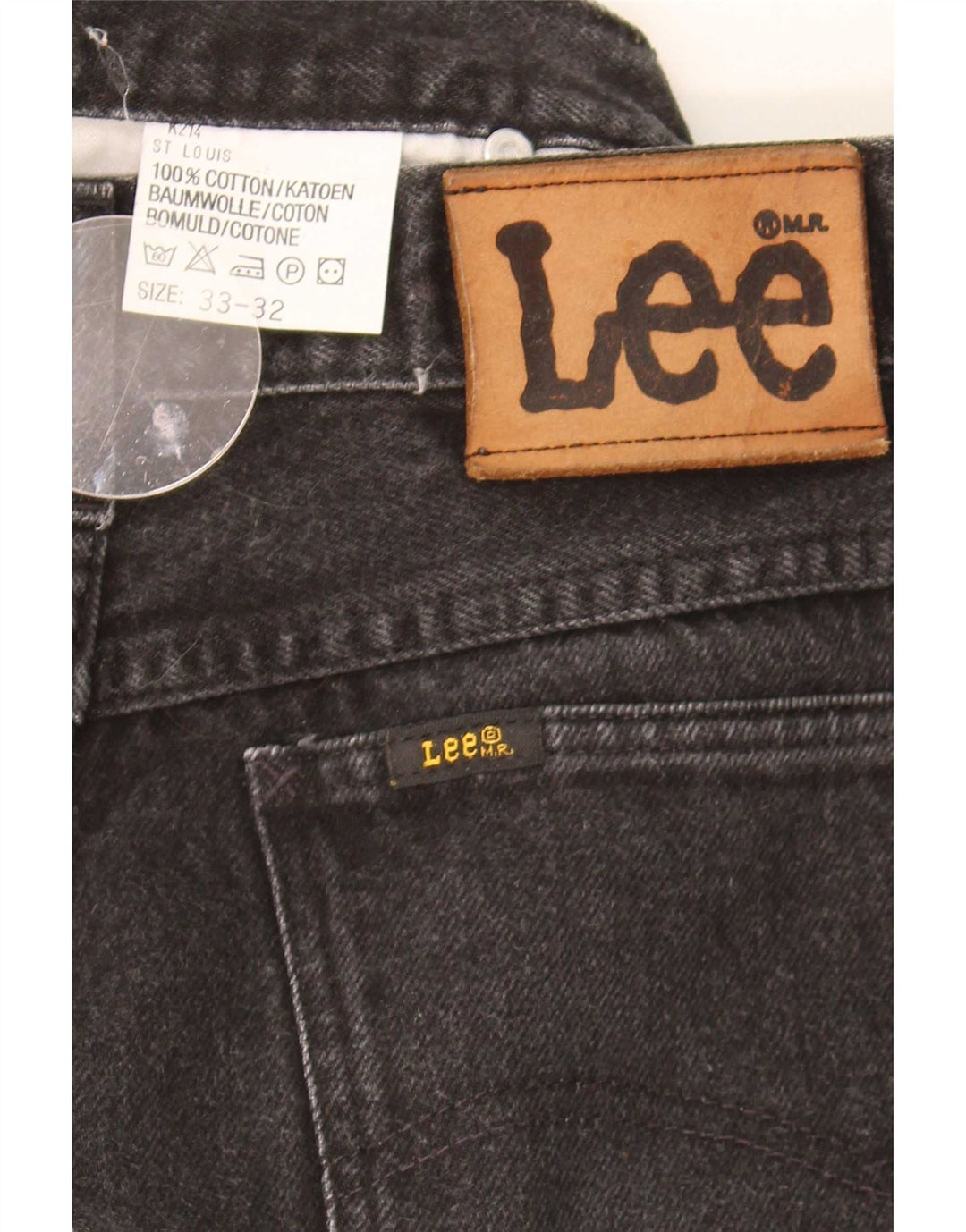 Lee Herre tilspidsede jeans W33 L32 sort bomuld