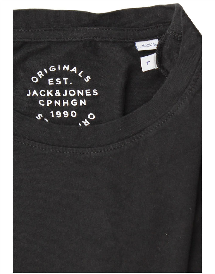 Jack & Jones Herre T-Shirt Top Stor Sort Colourblock