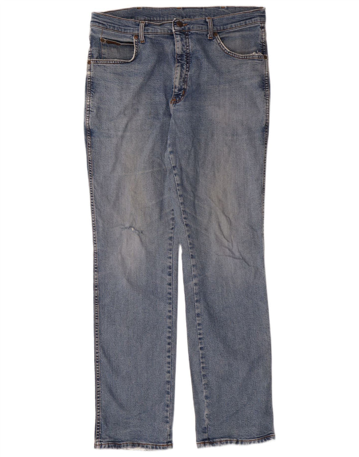 Wrangler Straight Jeans til mænd W36 L34 Blue Cotton Classic