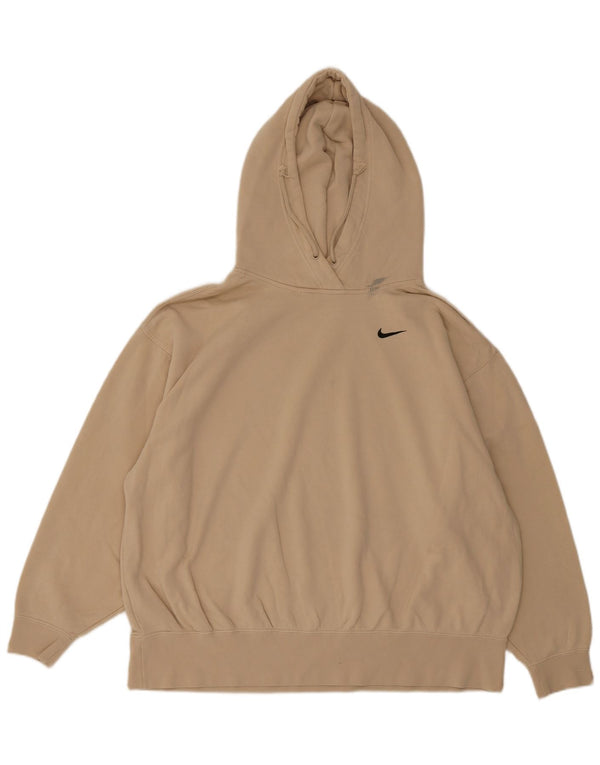 Nike Herre Loose Fit Hoodie Jumper XL Beige Bomuld