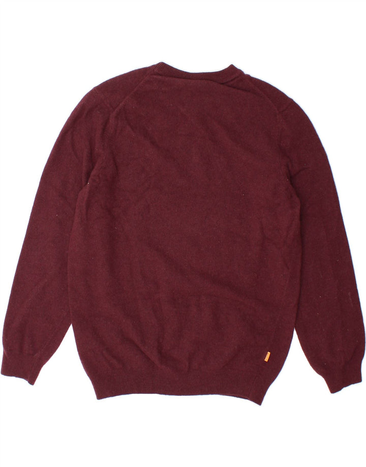 TIMBERLAND Womens Crew Neck Jumper Sweater UK 14 Medium Burgundy Wool Vintage Timberland and Second-Hand Timberland from Messina Hembry 