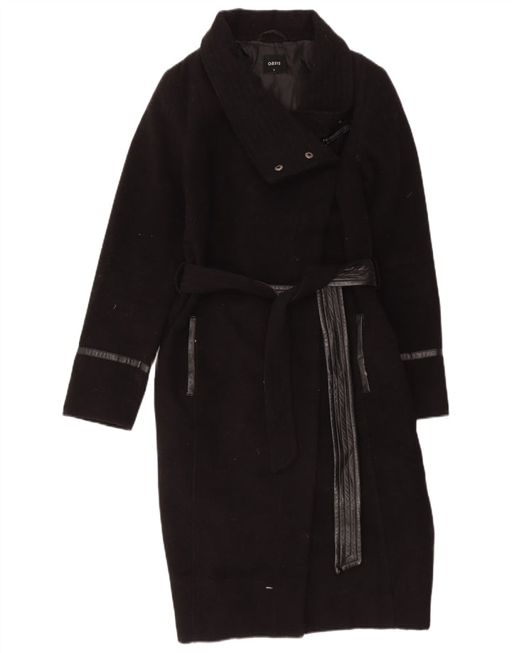 Oasis Dame Overfrakke UK 10 Lille Sort Polyester