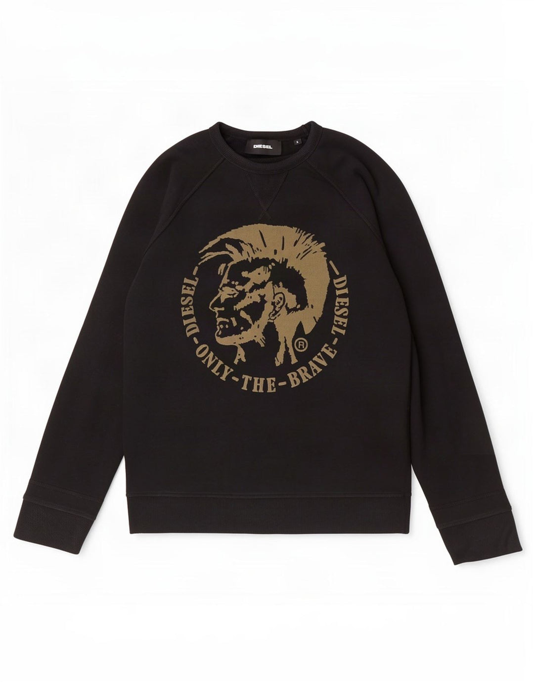 Diesel Herre Grafisk Sweatshirt Jumper Stor Sort Bomuld
