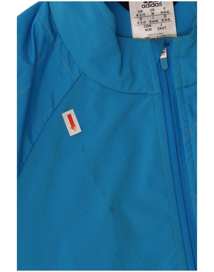 Adidas cykeltræningsdragt til kvinder, topjakke UK 12/14 Medium Blue Polyester