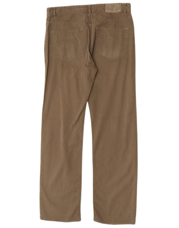 Zara Herre Lige Casual Bukser EU 42 Large W32 L32 Khaki Bomuld