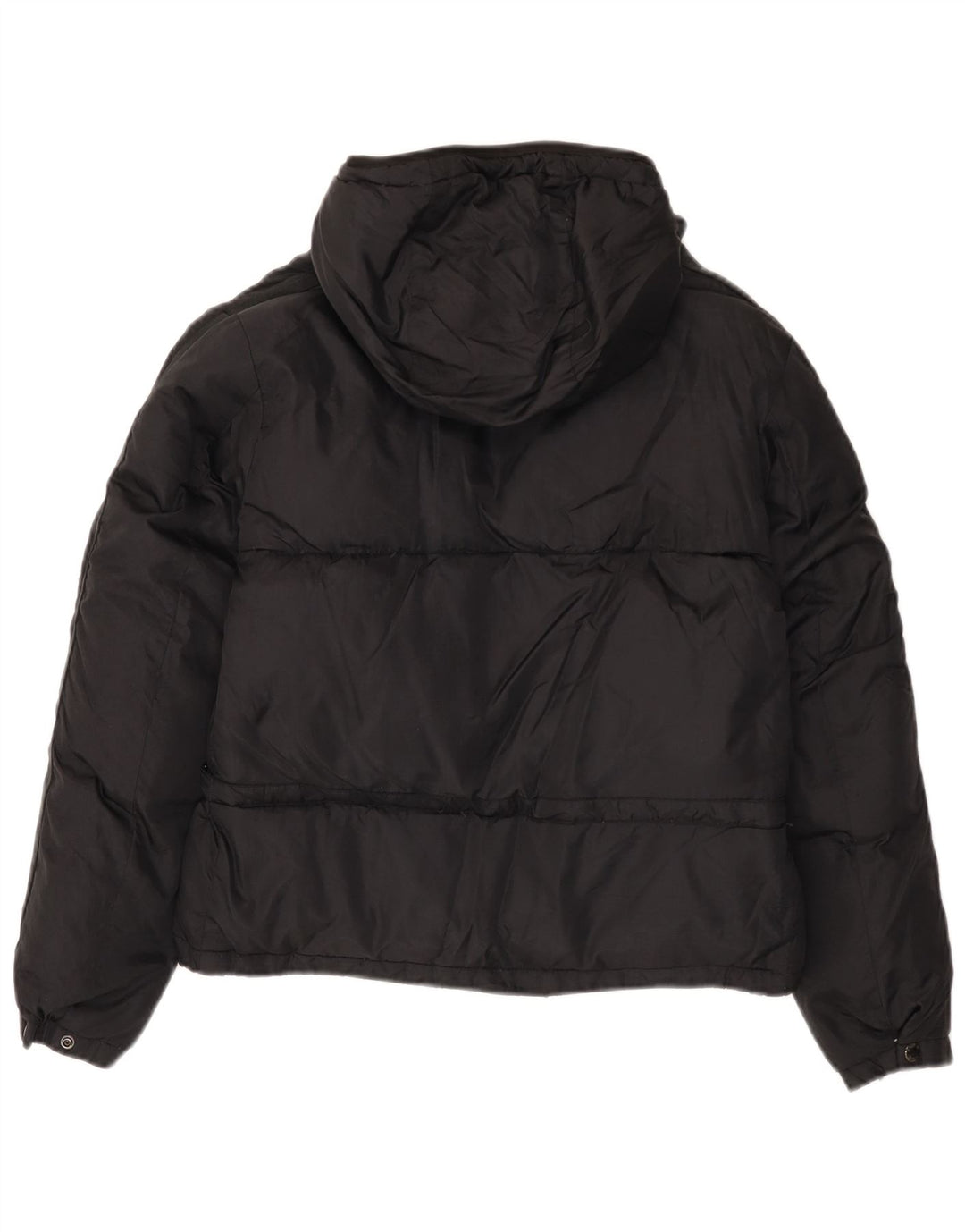Replay Dame Hætte Oversized Polstret Jakke UK 10 Small Black Polyamide