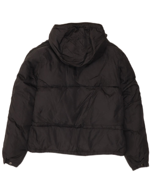 Replay Dame Hætte Oversized Polstret Jakke UK 10 Small Black Polyamide