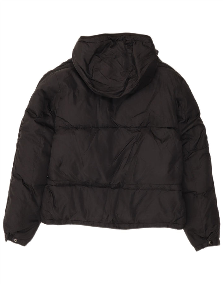 Replay Dame Hætte Oversized Polstret Jakke UK 10 Small Black Polyamide