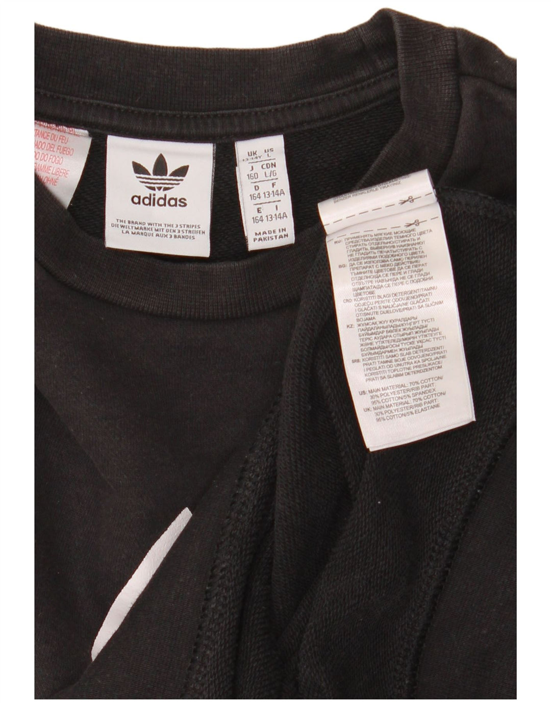 Adidas Boys Graphic Sweatshirt Jumper 13-14 år Sort Bomuld