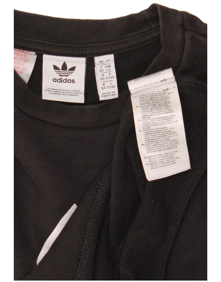 Adidas Boys Graphic Sweatshirt Jumper 13-14 år Sort Bomuld