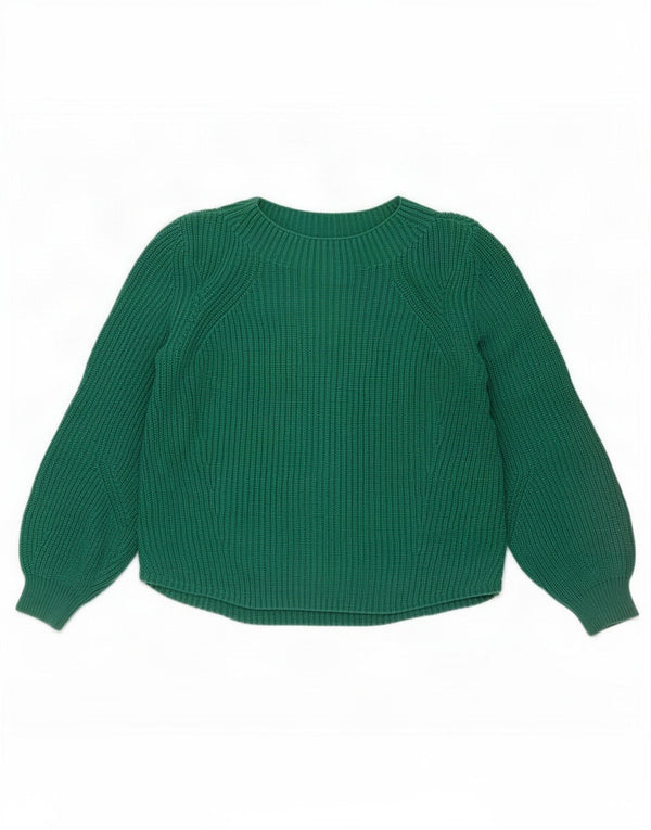 Gap Womens Boat Neck Jumper Sweater UK 14 Medium Green Bomuld