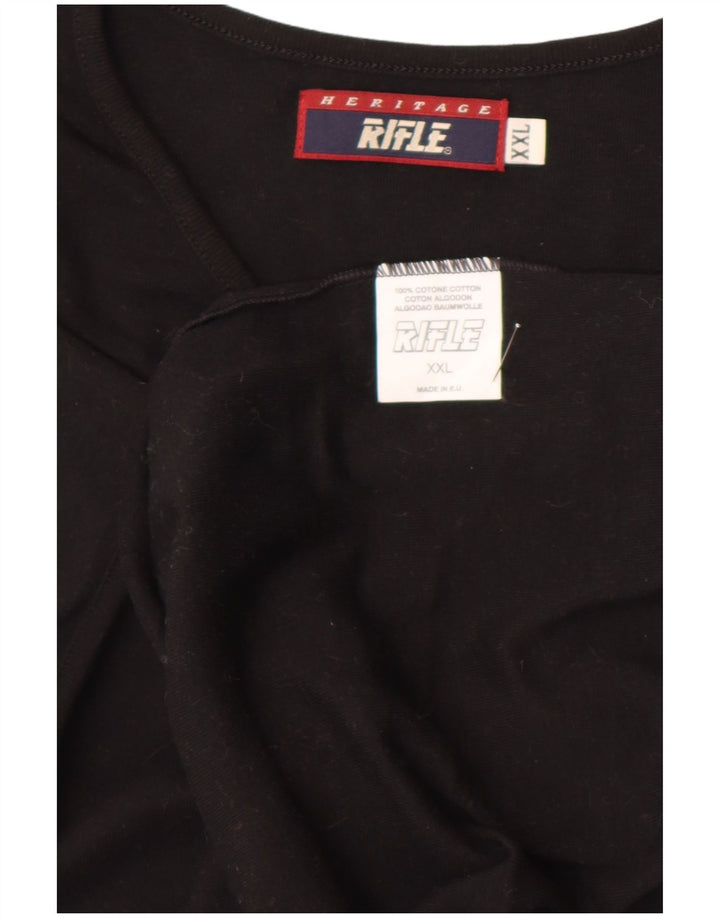 Rifle Herre T-Shirt Top 2XL Sort Bomuld