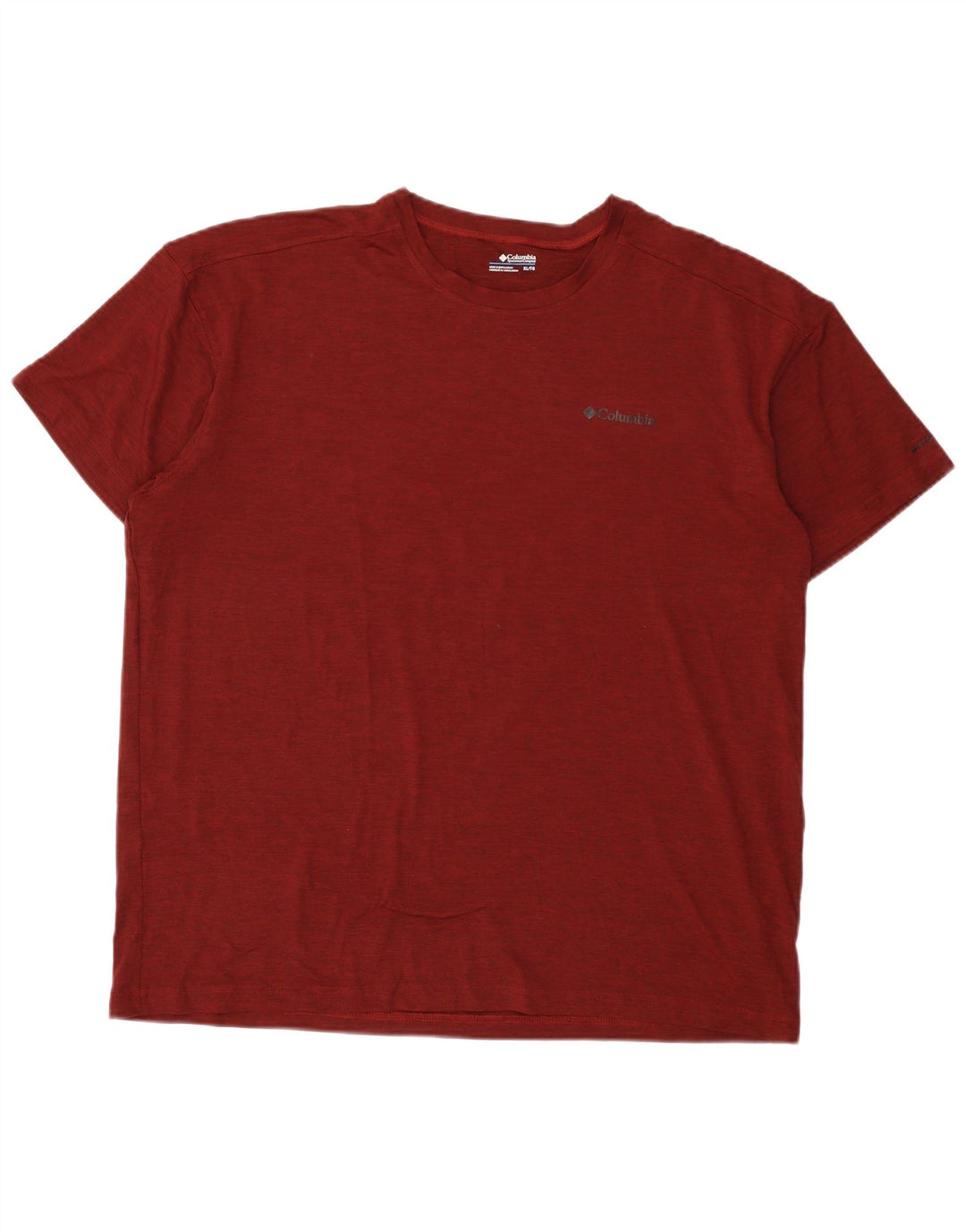 Columbia Herre T-Shirt Top XL Burgundy Polyester